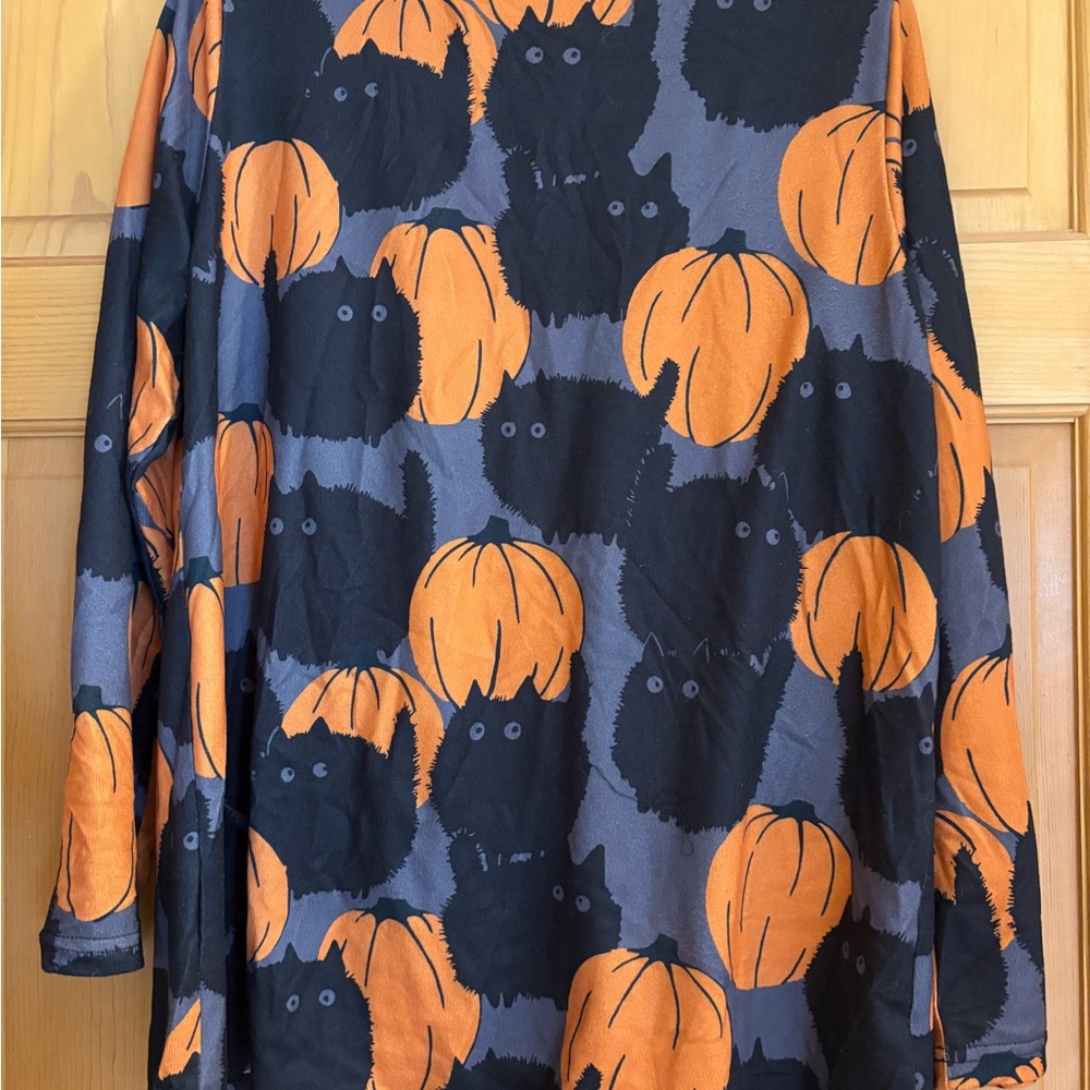 Halloween 🎃 🐈‍⬛ cat Pumpkin Print cardigan - Picture 3 of 3
